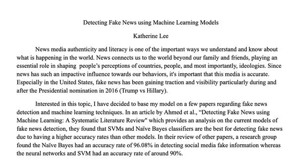 Detecting Fake News using Machine Learning Models 